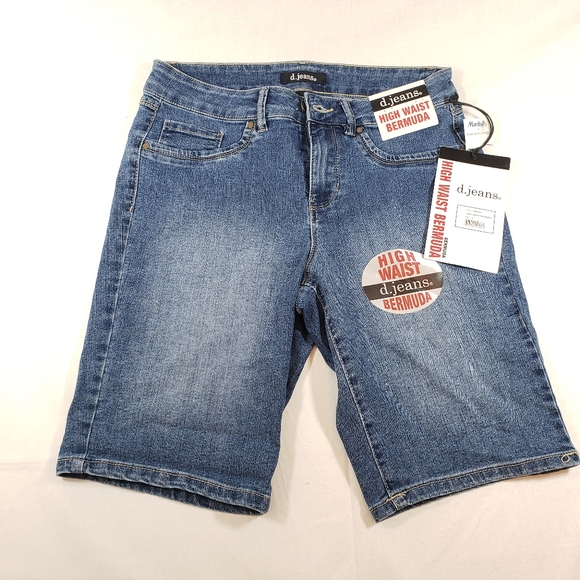 d. jeans Pants - d.jeans High Waist‎ Bermuda Womens Shorts 8 Medium Blue Denim